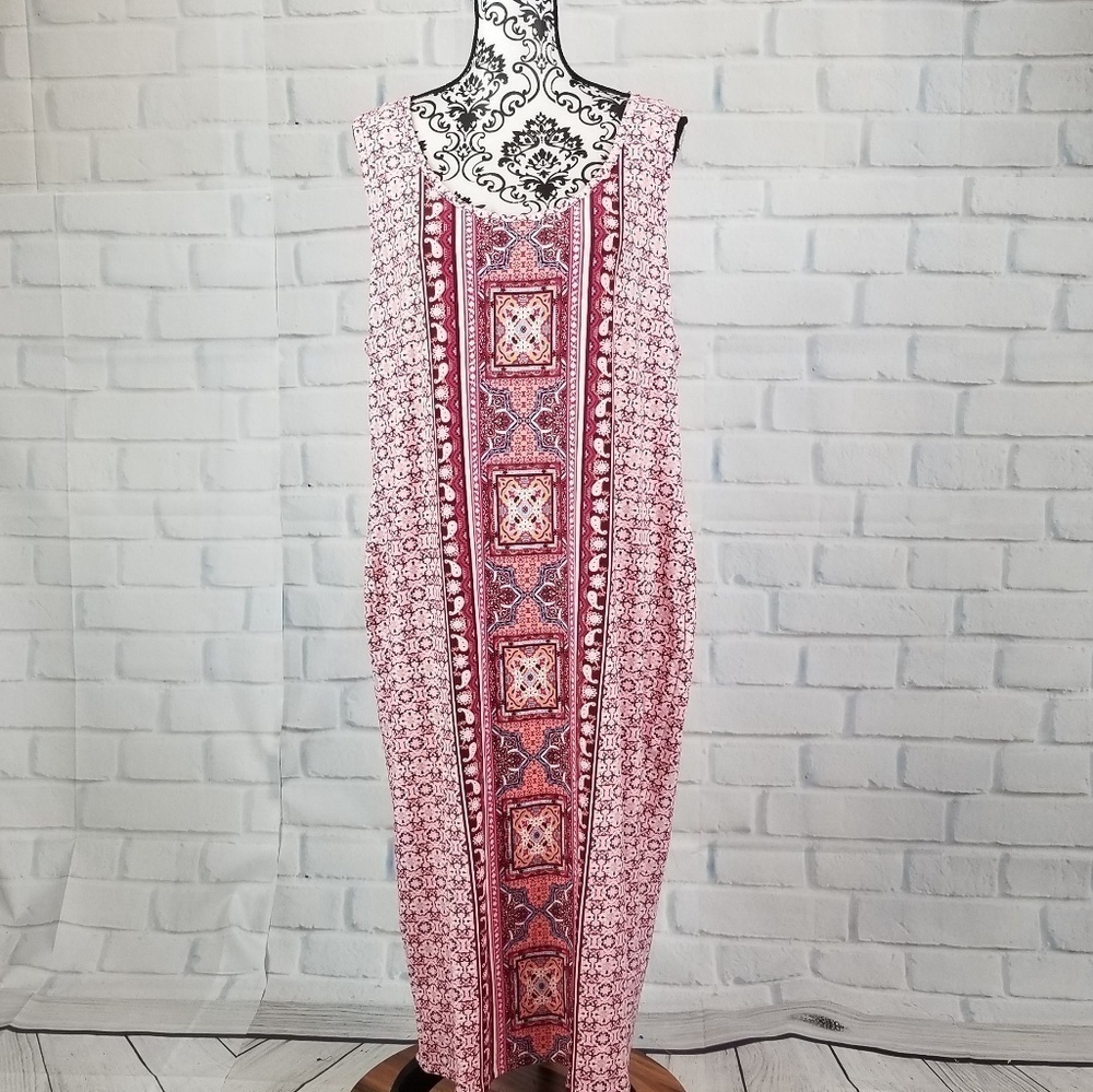 Planet Gold medallion print sz 3x stretch dress